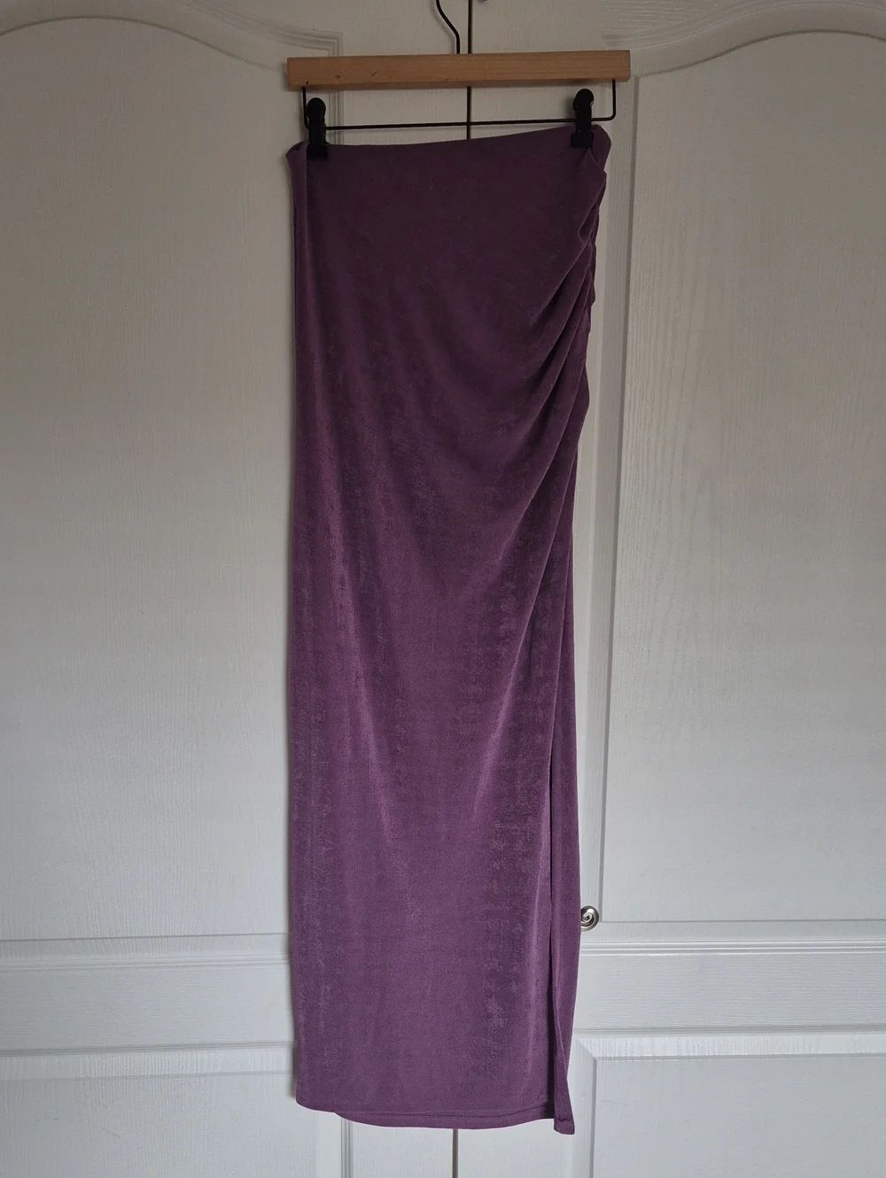 Forever 21 Purple Ruched Side Maxi Skirt With Side Slit